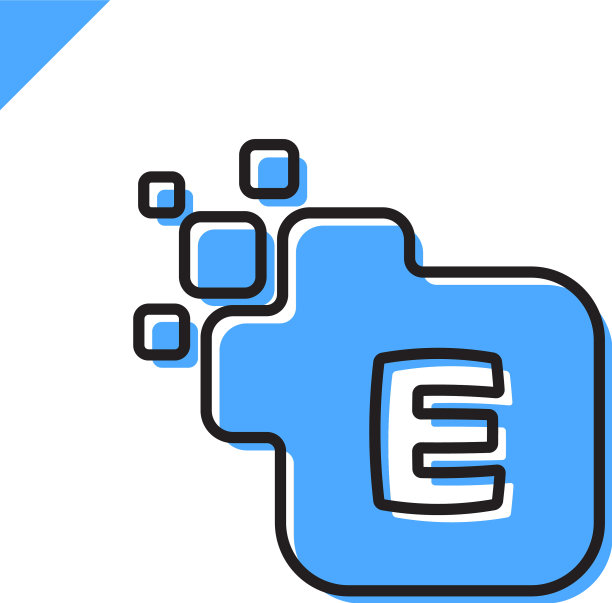 商务公司方字母e字体标志图片下载