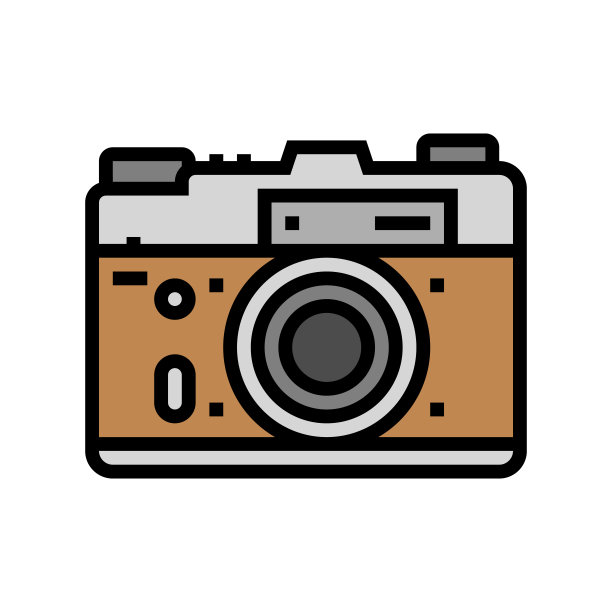 照片相机复古小工具颜色图标矢量插图图片下载