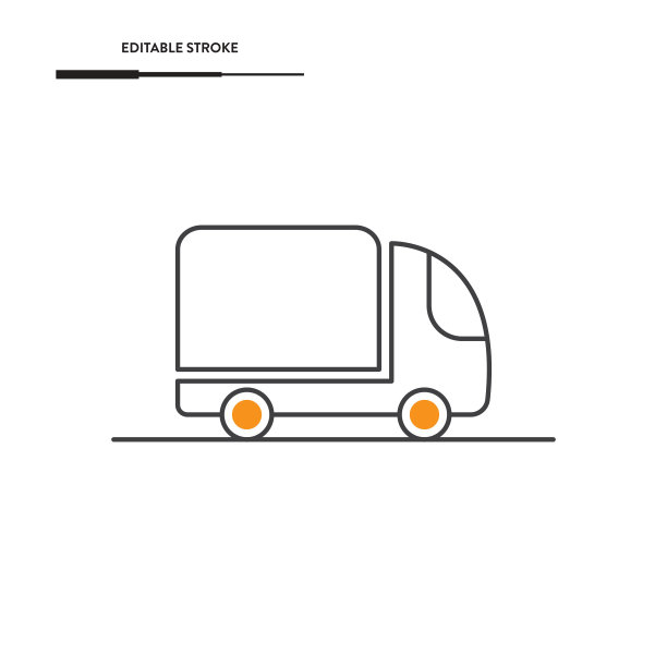 面包车图标矢量设计。图片下载