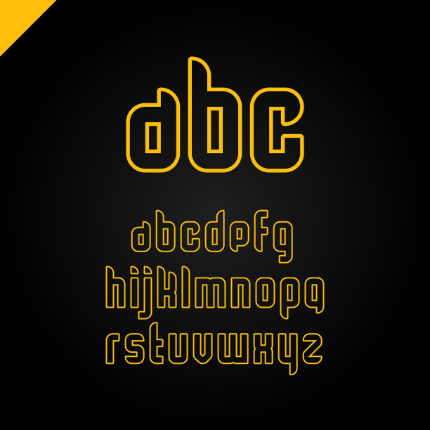 方形字母表简单字体和字母集图片下载