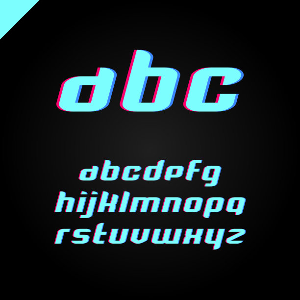 方形字母表简单字体和字母集图片下载