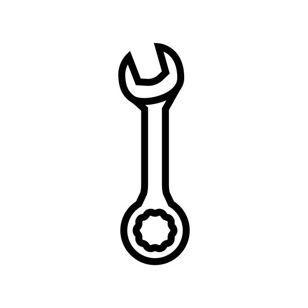 组合扳手工具线图标矢量插图图片下载