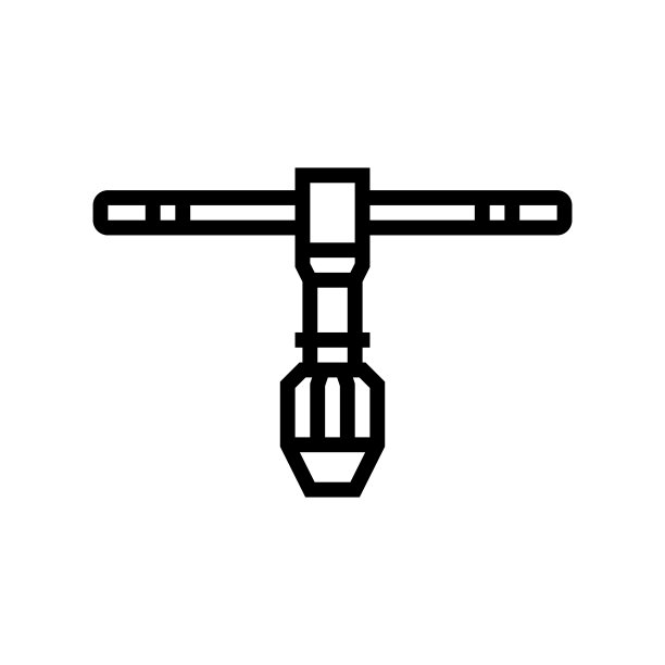 丝锥扳手工具线性图标矢量插画图片下载