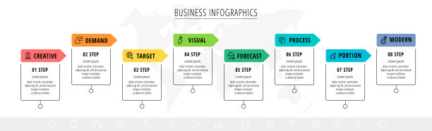 矢量信息图形方形标签，模板设计图片下载