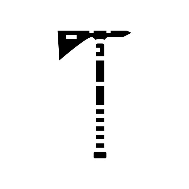 战术斧手斧Glyph图标矢量插图图片下载