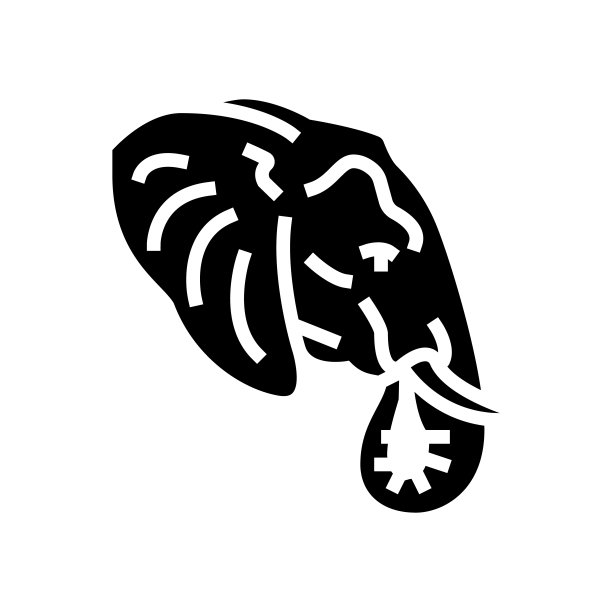 大象动物动物园雕文图标矢量插图图片下载