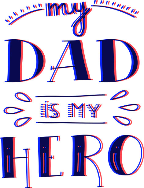 老爸超级英雄涂鸦引用手写风格图片下载
