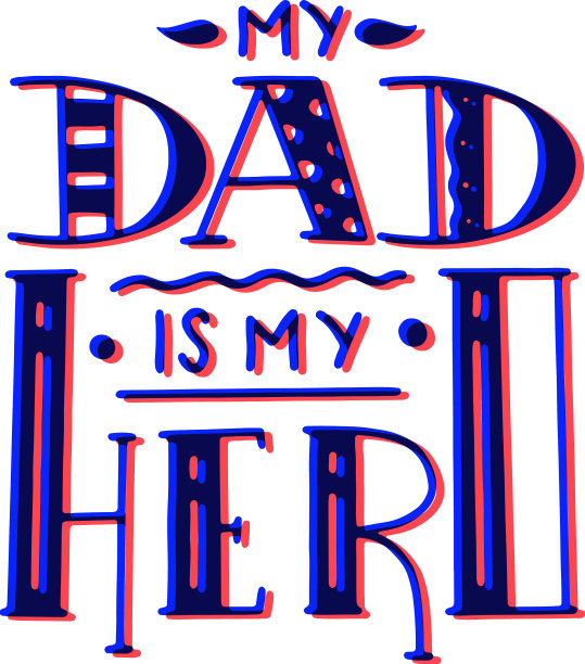 老爸超级英雄涂鸦引用手写风格图片下载
