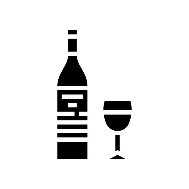 马尔贝克红酒字形图标矢量图图片下载