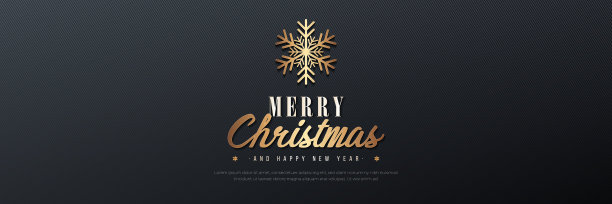 圣诞贺卡横幅模板快乐。圣诞快乐和新年快乐的字母在黑暗的背景。适合海报，贺卡，封面，标题，网站，邀请。矢量图图片下载