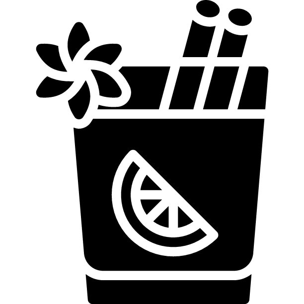 鸡尾酒图标，酒精混合饮料矢量图片下载