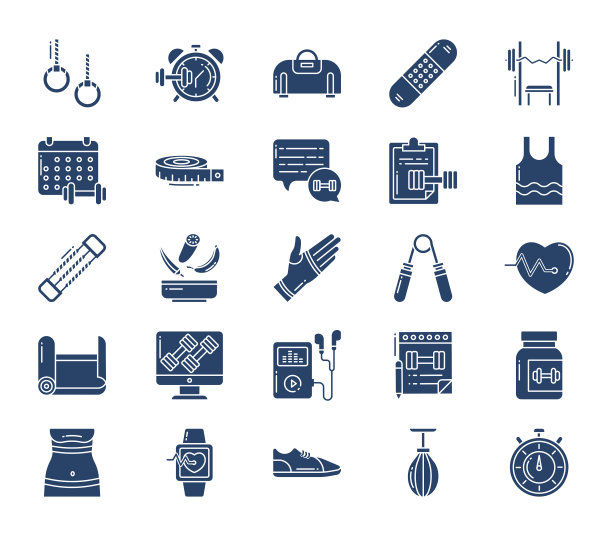 健身和健康图标集图片下载