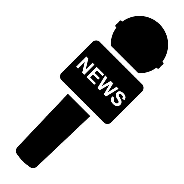 麦克风和一个记者图标。电视和无线电上的突发新闻矢量插图图片下载