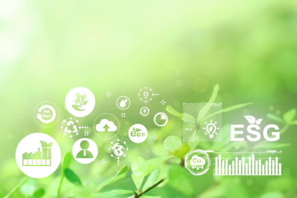 模糊自然背景下的可持续能源和智能技术的图标，环境和生态的概念。AI，未来智能虚拟屏幕，物联网，社交媒体，大数据，元宇宙图片下载