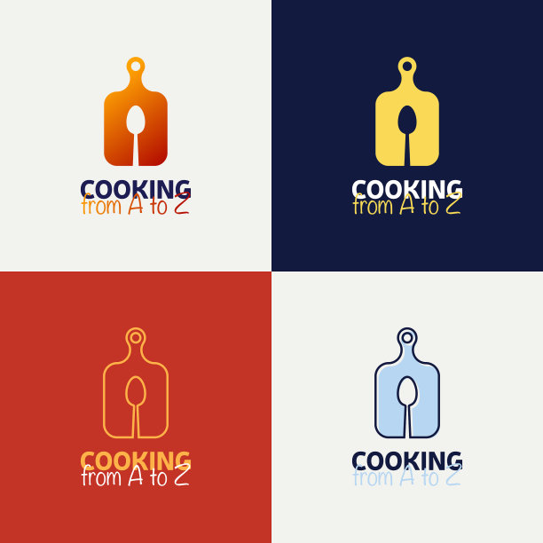 菜板与汤匙标志设置烹饪图片下载