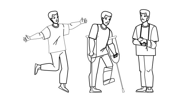 骨折的人向量图片下载