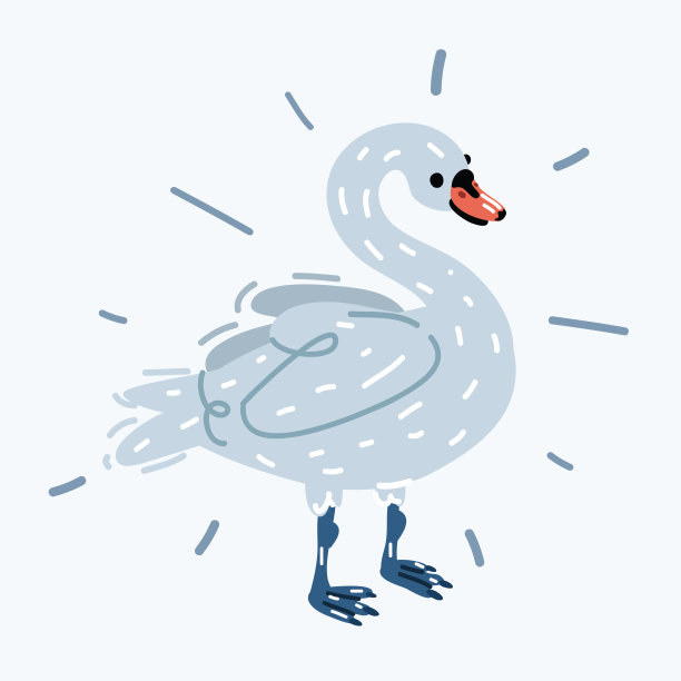 有趣的天鹅的矢量插图图片下载