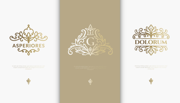 黄金帧的向量集。可用于珠宝、美容和时尚行业。伟大的标志，字母组合，邀请，传单，菜单，背景，或任何想要的想法。图片下载