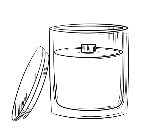 用木制灯芯将蜡烛放在玻璃烛台中图片下载