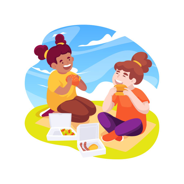 饭盒孤立卡通矢量插图。图片下载