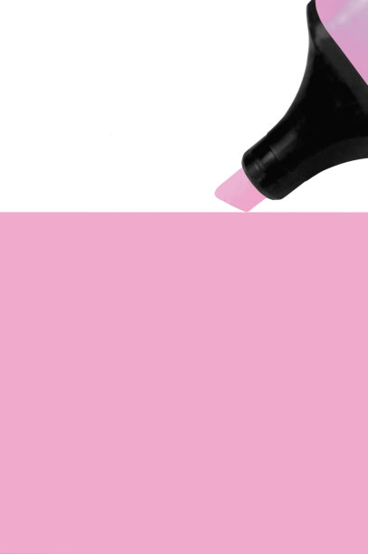 明亮的电荧光霓虹粉色毡尖钢笔记号笔高光笔画大背景，孤立的垂直空白空白复制空间宏特写图片下载