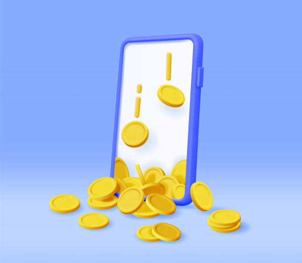 3D智能手机和货币内部隔离图片下载