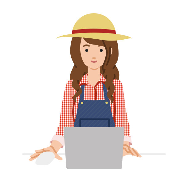 一位农妇在她的办公桌前使用笔记本电脑图片下载