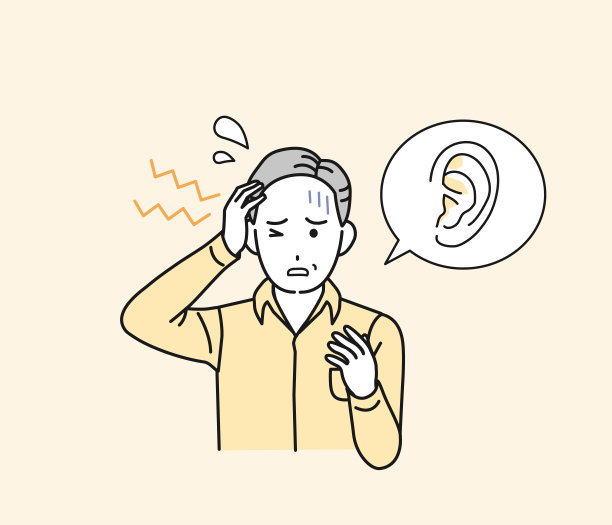 中年男子，耳鸣，耳痛图片下载