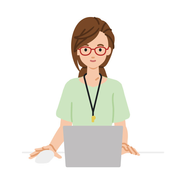 一位女教师在她的桌子上使用笔记本电脑图片下载