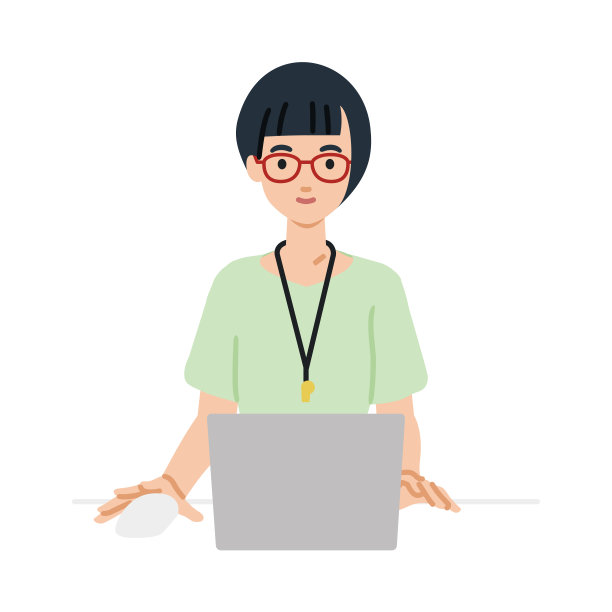 一位女教师在她的桌子上使用笔记本电脑图片下载