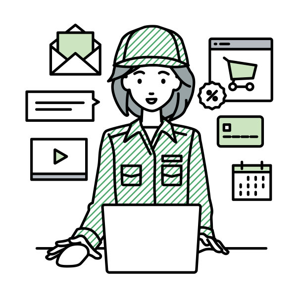 一名蓝领妇女使用笔记本电脑浏览网站、数字营销、支付、管理网上商店和支持客户在她的办公桌上图片下载