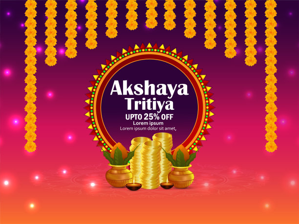 快乐的akshaya tritya庆典背景图片下载