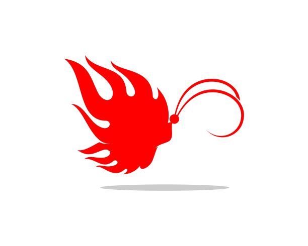 用火翅膀飞翔的蝴蝶标志图片下载