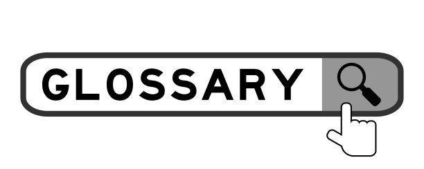 搜索横幅词词汇与移交放大镜图标在白色背景图片下载