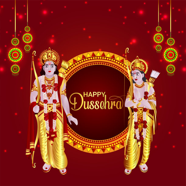 快乐排灯节印度节日的光庆祝卡与主拉克萨满和女神sita插画图片下载