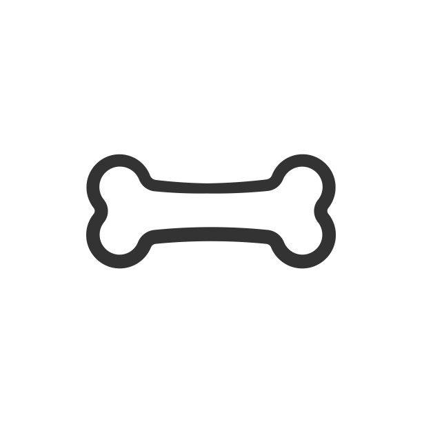 简单的基本骨骼图标轮廓设计。平面矢量艺术插图孤立的白色背景。图片下载