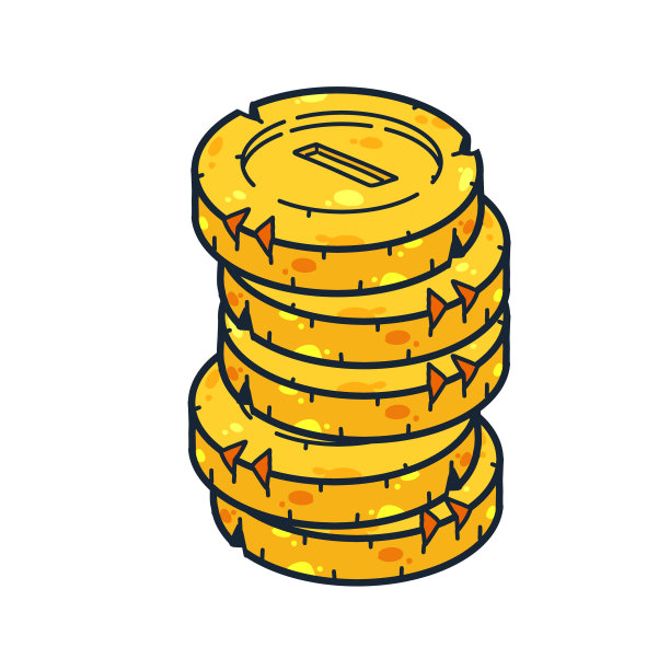 一堆金币。勾勒卡通形象的金钱和财富。收入和财富的概念。图片下载