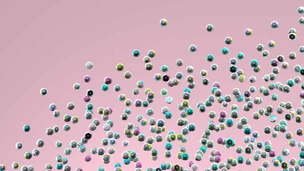 粉色背景上的亮片。全息片。莱茵石。3 d演示。时尚背景。刺绣。彩虹闪烁。闪闪发光。数字图像。图片下载