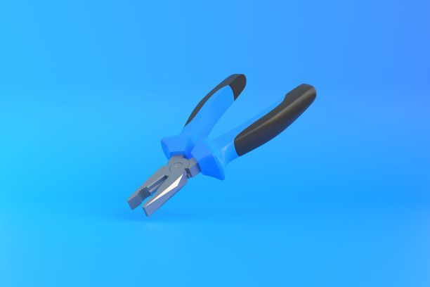带有复制空间的蓝色背景上的钳子图片下载