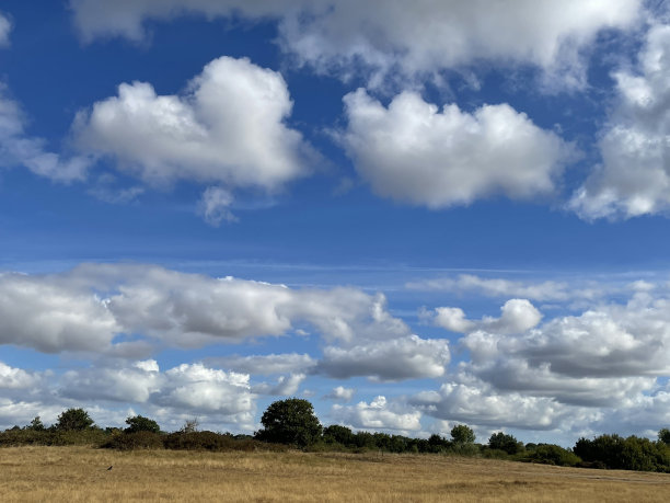 在英国萨福克邦基高尔夫俱乐部，美丽的一天美丽的云图片下载