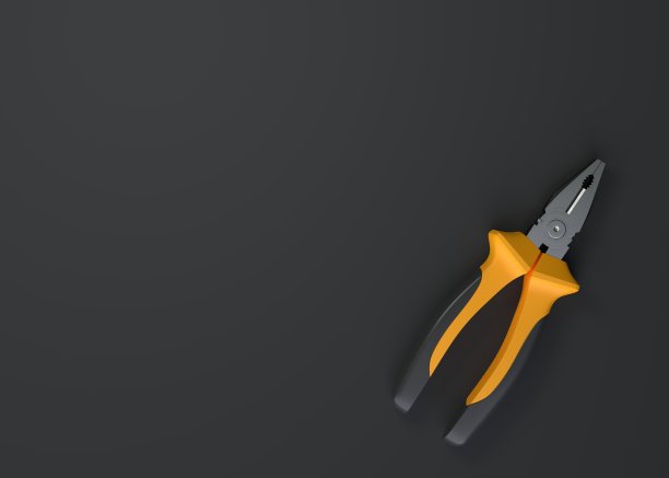 钳子上的黑色背景与复制空间图片下载