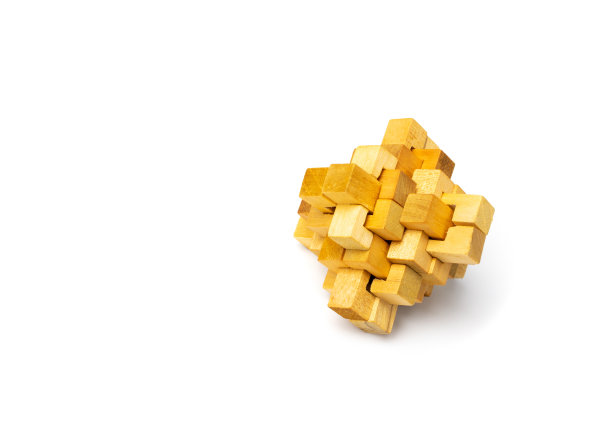 木头谜题，脑筋急转弯，木头逻辑游戏3d块图片下载