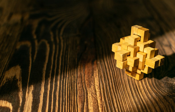 木头谜题，脑筋急转弯，木头逻辑游戏3d块图片下载