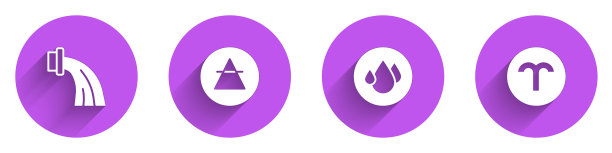 设定水瓶座黄道带气元素水滴和图片下载