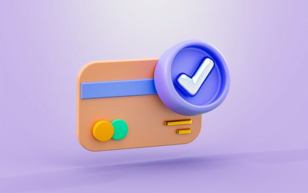 数字货币的信用卡签勾3d渲染概念图片下载