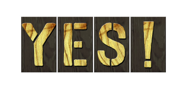 是的。单词来自白色背景上孤立的木制字母。协议。的生活方式。业务。图片下载