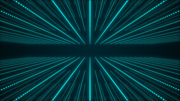 音乐抽象背景。声波走廊。声音粒子的交错。三维渲染图片下载