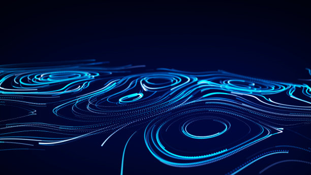 流的粒子。大数据可视化。数字技术浪潮。未来的网络空间。摘要网络安全背景。3 d渲染。图片下载