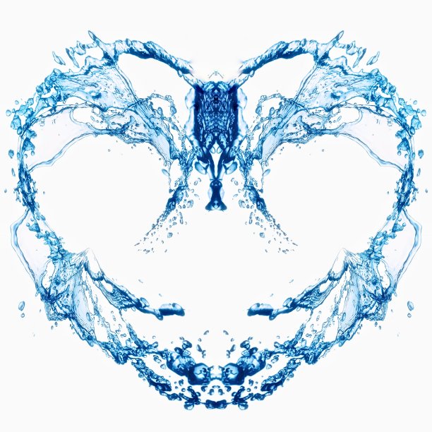 三维插图抽象形状水飞溅图片下载