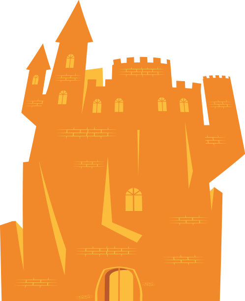 橙色万圣节黑暗城堡图片下载